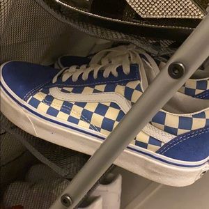Royal Blue checkered old school vans